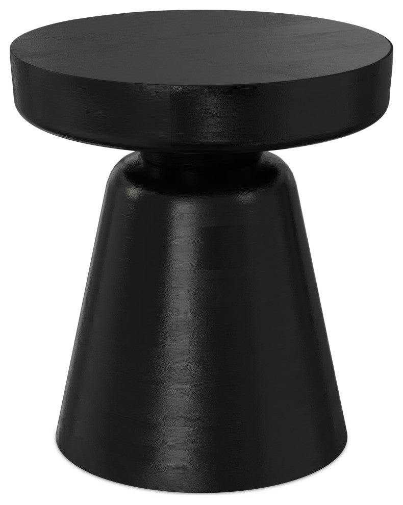 Robbie Solid Mango Wood Accent Table, Black