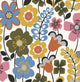 Funky Floral in Bright Colors Wallpaper, Sample