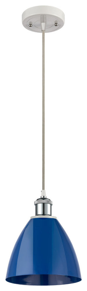 Innovations 516-1P-WPC-MBD-75-BL 1-Light Mini Pendant, White, Polished Chrome