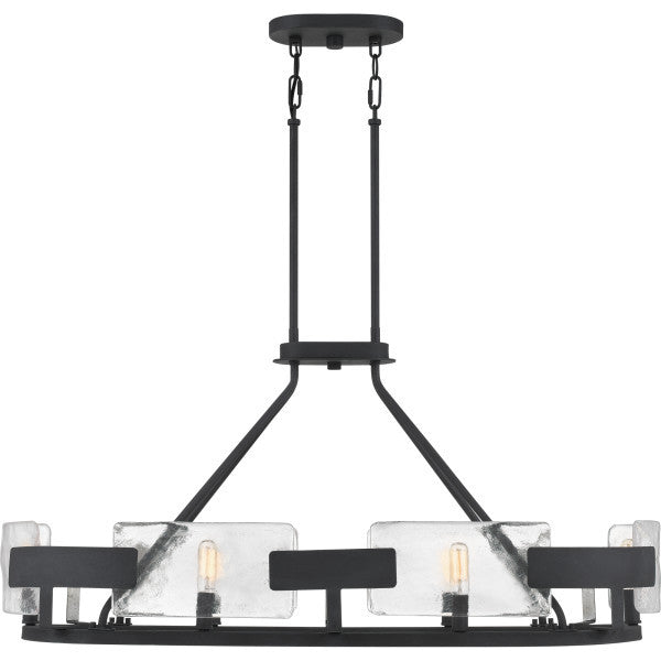Quoizel STM638BA Six Light Island Chandelier, Royal Ebony Finish