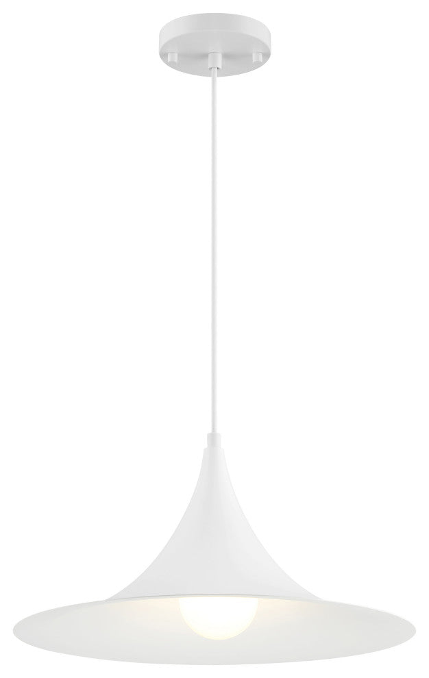 Costa LED Pendant, Replaceable LED, Matte White, 15.75in