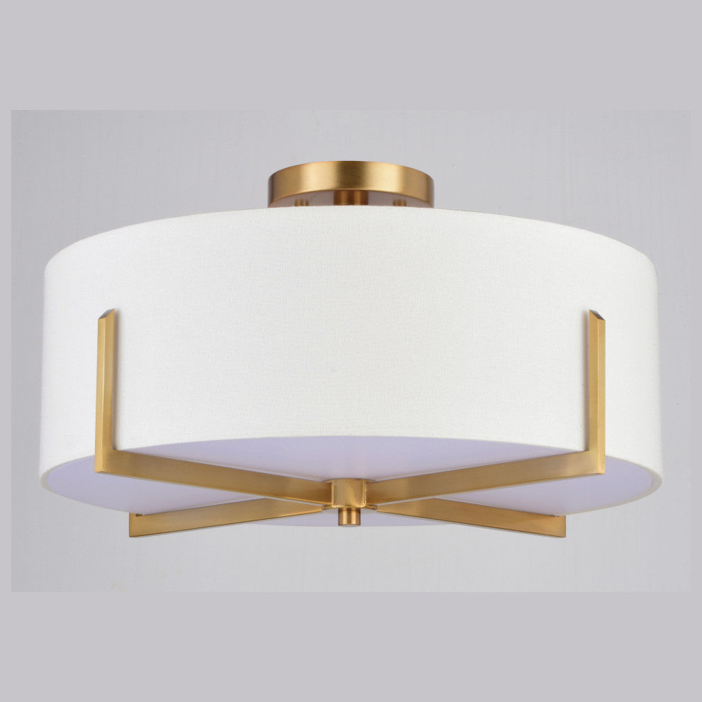 Surrey 18" 4 Light Semi-Flush Mount Natural Brass