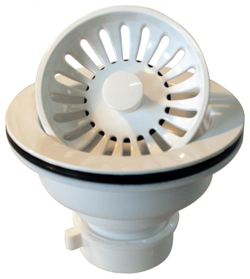 Push/Pull Style Large Kitchen Basket Strainer In Almond, White