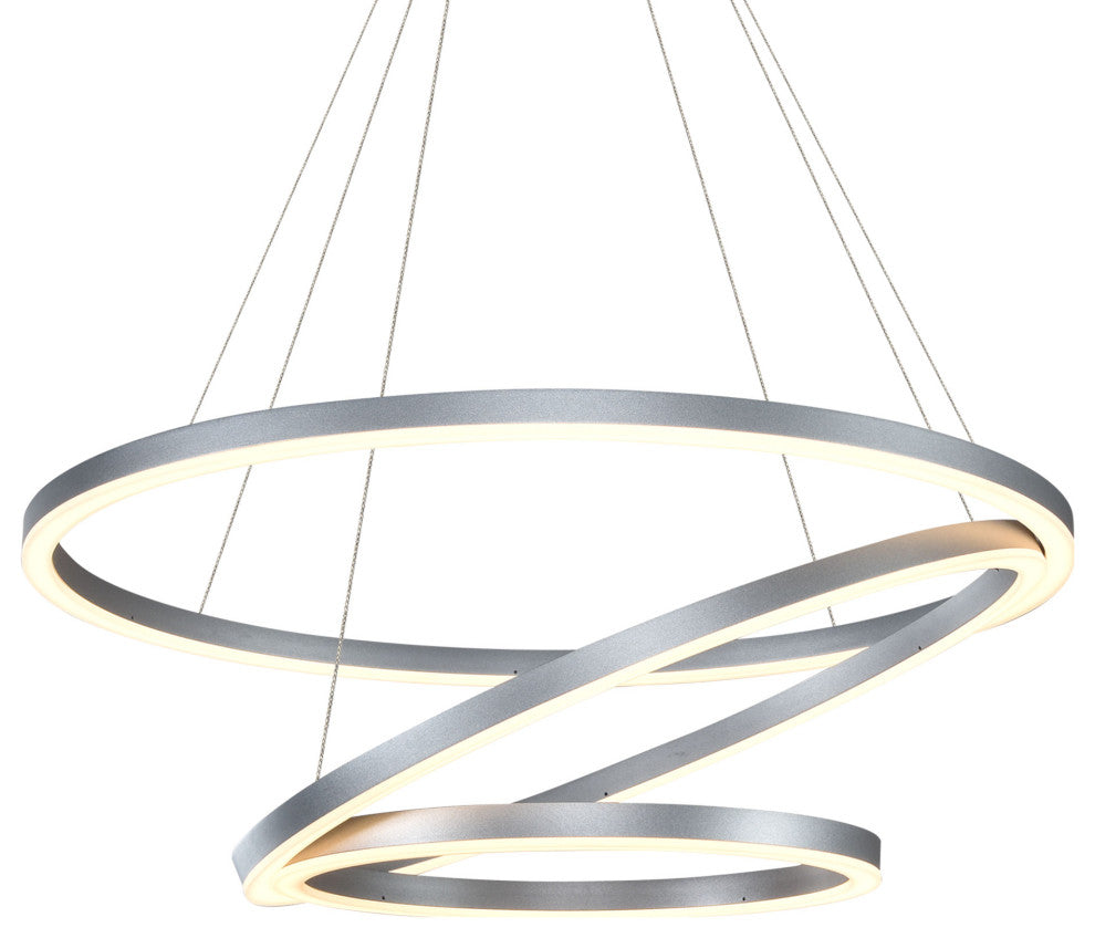 Tania Trio 32" Ring ETL Certified Circular LED Chandelier, Silver