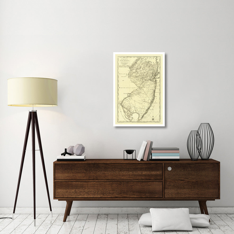 "State of New Jersey, 1795" Digital Paper Print by Mathew Carey, 26"x38"