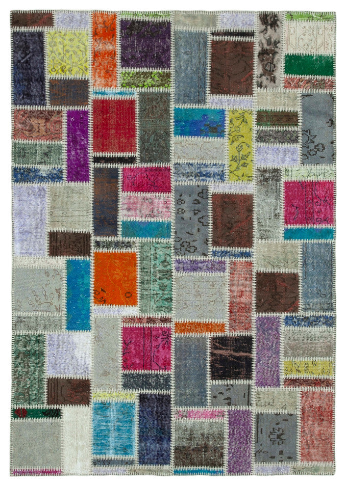 Rug N Carpet - Handwoven Oriental 5' 9" x 8' 0" Decorative Patchwork Area Rug