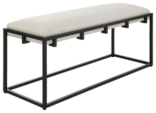 Uttermost 23674 Paradox 47"W Contemporary Iron Framed Upholstered - White /