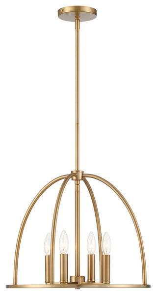 Abbott Four Light Chandelier in Vibrant Gold