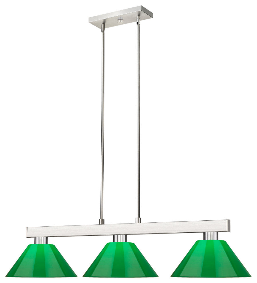 Zlite 152BN-PGR 3-Light Billiard Light, Green