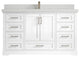 Boston 60 Single Bathroom Vanity in White 2" Carrara Quartz