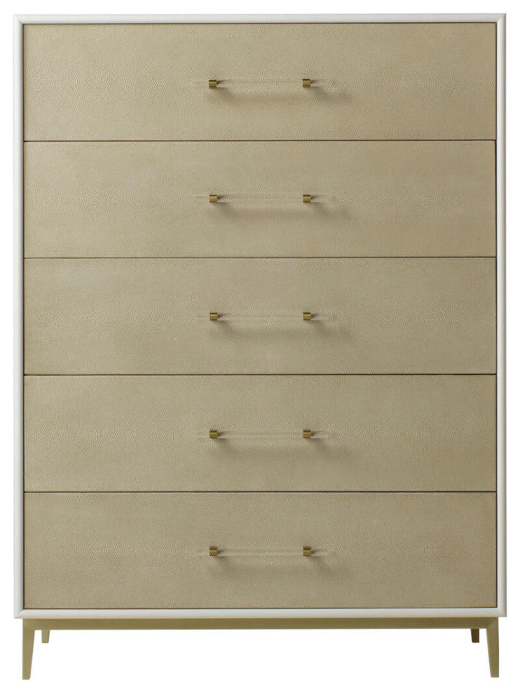 Sonder Living Alice Chest | Emboss Faux Shagreen