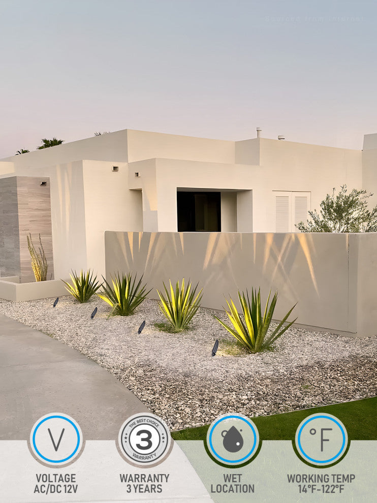 8 Pack Aluminum Landscape Spotlight with MR16 Bulb, Max 50W GU5.3 Base