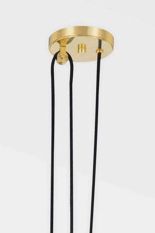 Dorset 1-Light Pendant by Mark D. Sikes, Aged Brass Frame, Opal Shiny Shade