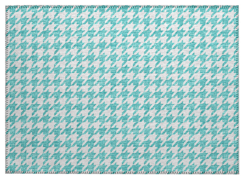 Indoor/Outdoor Hinton HN1 Aqua Machine Washable 1'8" x 2'6" Rug