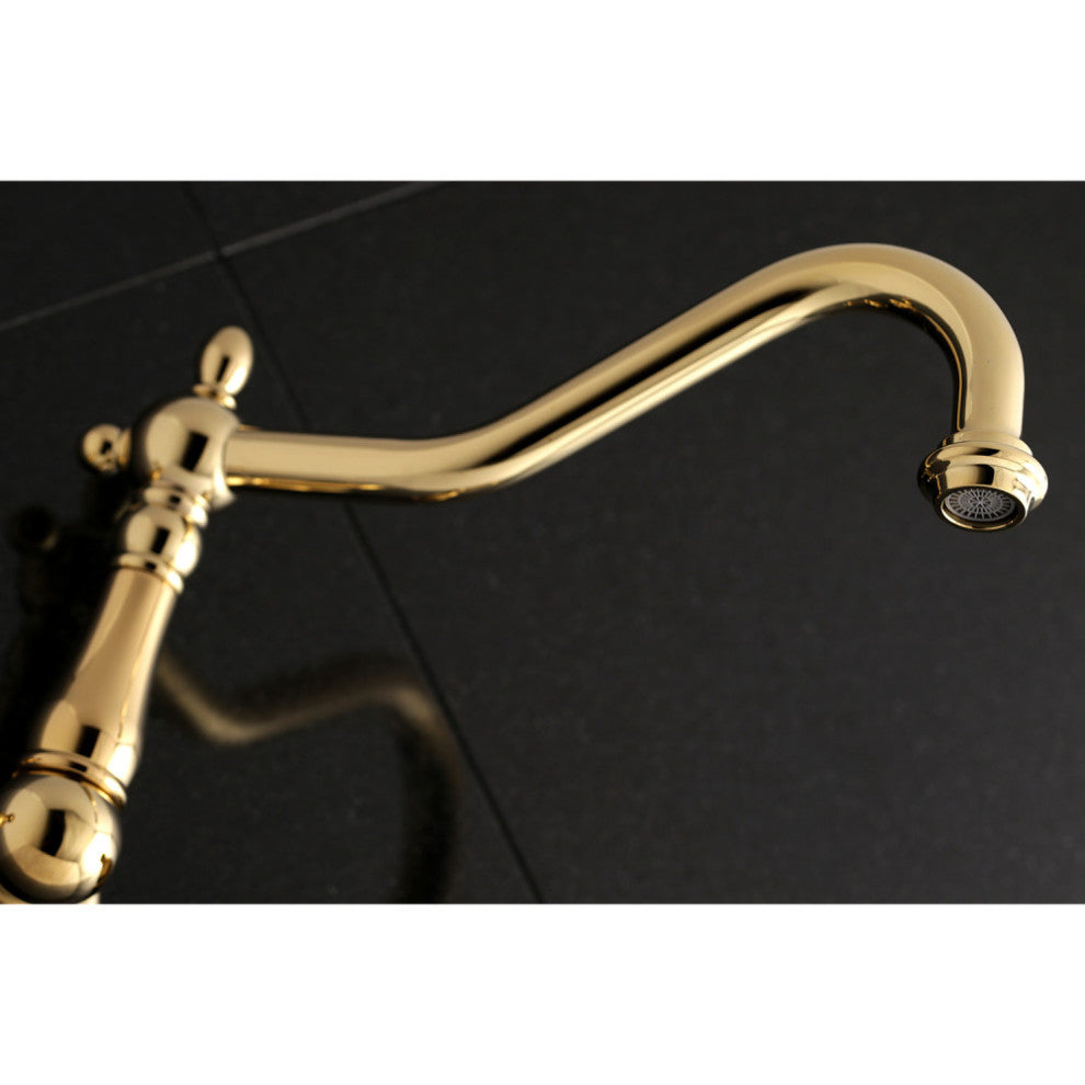 Kingston Brass Wall Mount Tub Faucet, Polished Brass