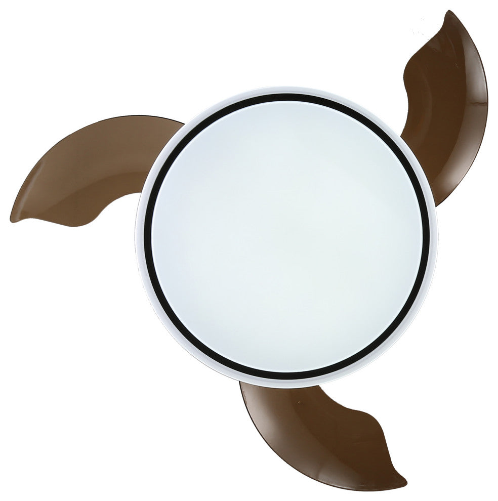 42" Modern Drum Ceiling Fan with Retractable Blades, 3-speed, light and Remote, Black