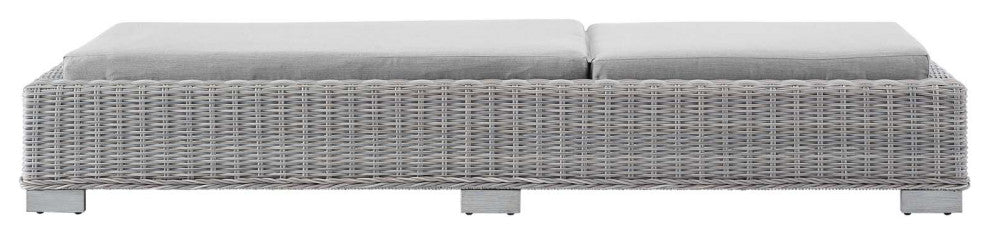 Lounge Chair Chaise, Sunbrella, Rattan, Wicker, Gray, Modern, Outdoor Patio