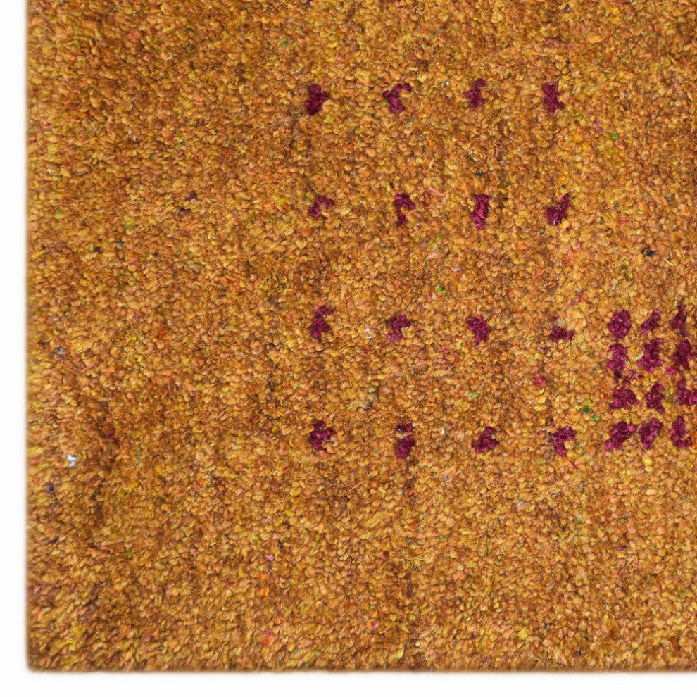 HAND KNOTTED LOOM SILK ECO-FRIENDLY AREA RUG -8'x10',Rectangle,Gold,Contemporary