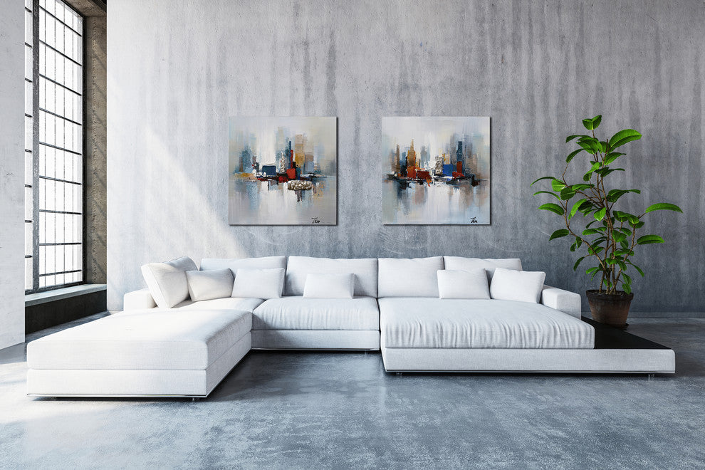 Romance I- Decor in Abstract Paintings, Modern Hand Painted Canvas Art