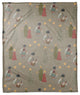Gray Tree and Globe Pattern 50x60 Coral Fleece Blanket