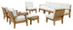 Modway Marina 10 Piece Outdoor Patio Teak Set, Natural White
