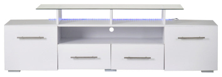 Universal Entertainment Center white modern TV benches