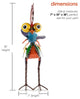 Alpine Wacky Tropical Metal Rooster Decor Statue, 17"