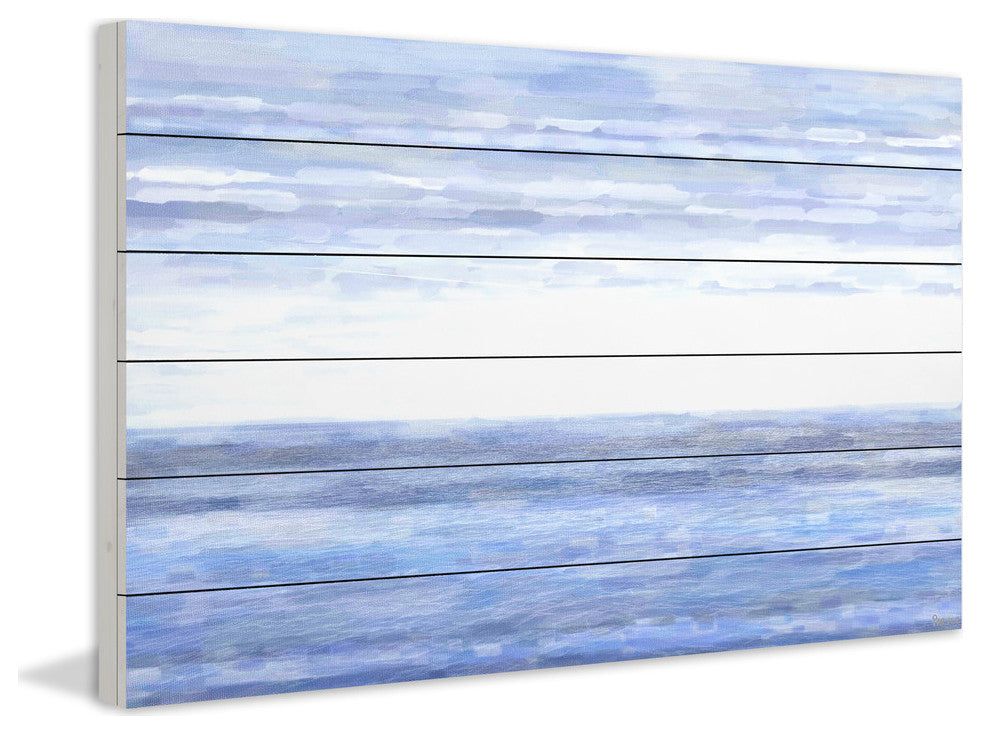 "The Ocean" Print on White Wood, 60"x40"
