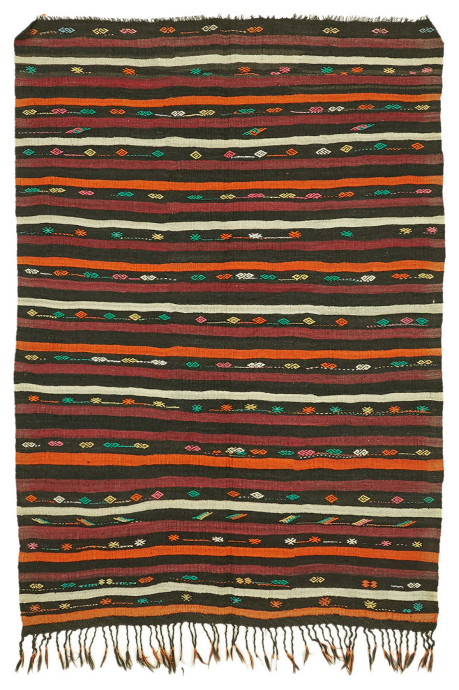 Rug N Carpet - Handmade Turkish 7' 5'' x 10' 4'' Vintage Goat Hair Kilim Rug