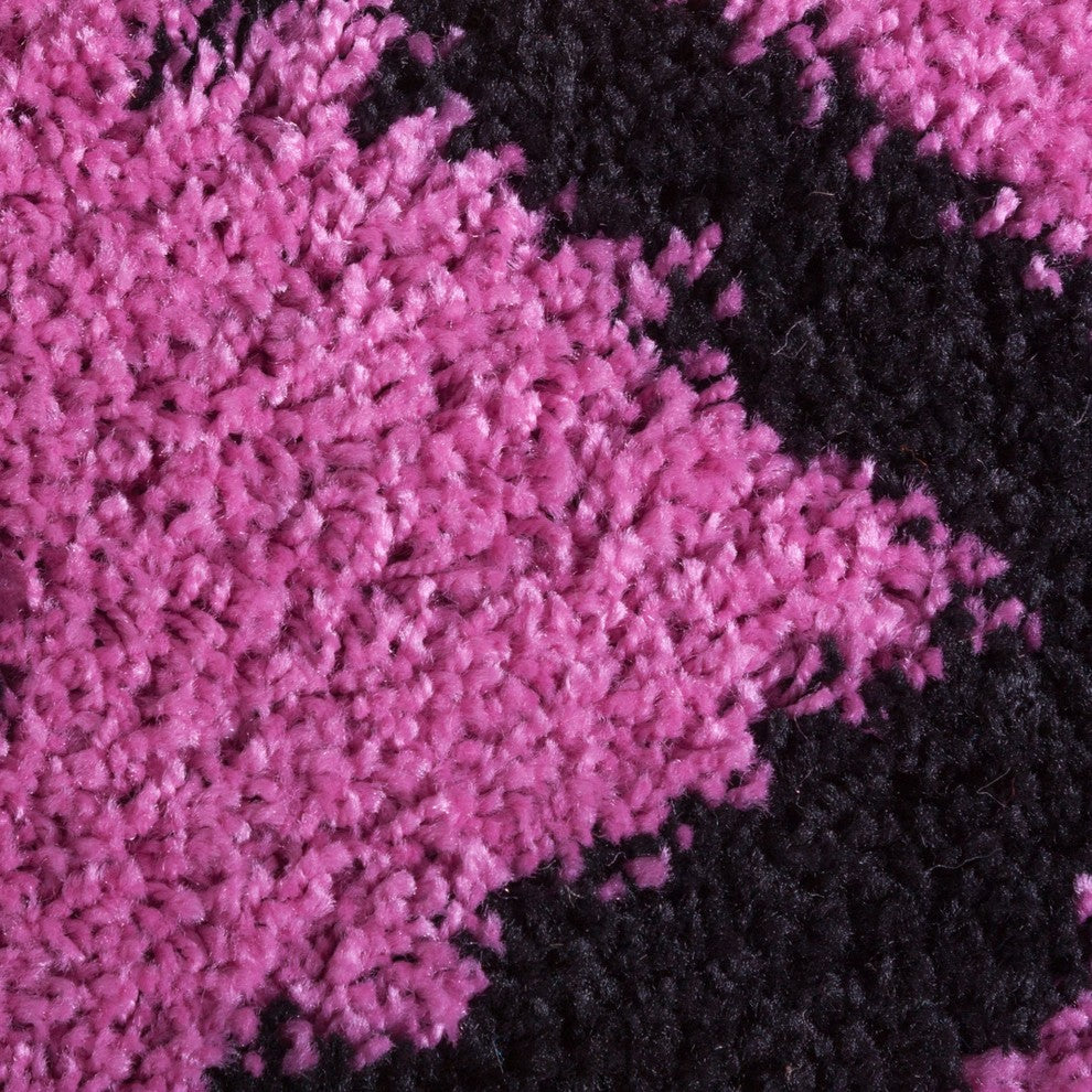 Well Woven Madison Shag Passion Chevron Rug, Fuchsia, Runner Area Rug