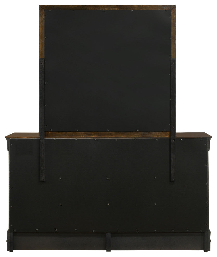 Louis Philippe 6-drawer Dresser With Mirror Cappuccino