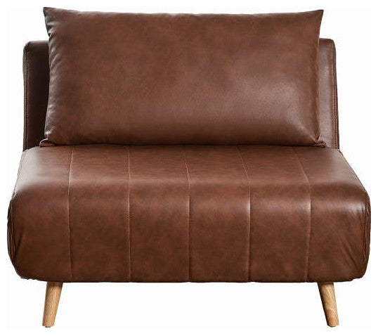 Shaw Convertible Tri-Fold Sleeper Chair with Pillow, Brown