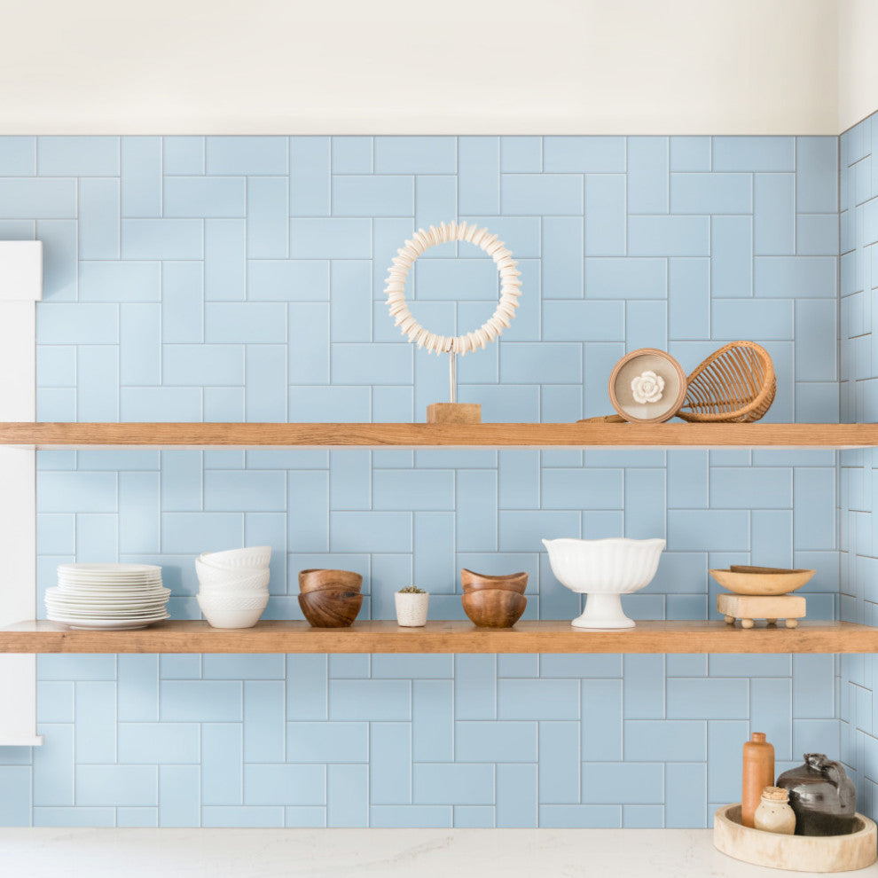Projectos Matte Ceramic Floor and Wall Tile, Sky Blue