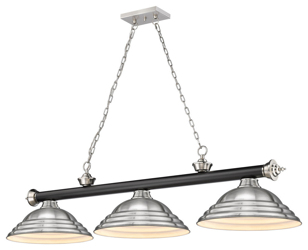 Zlite 2306-3MB-BN-SBN 3-Light Billiard, Brushed Nickel