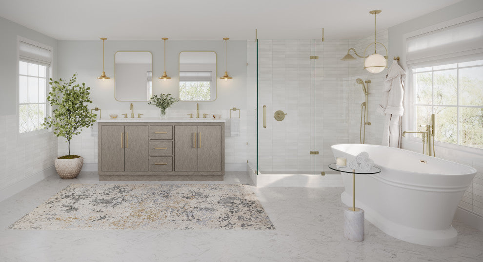The Arrington Bathroom Vanity, Gray, 72", Double Sink, Freestanding
