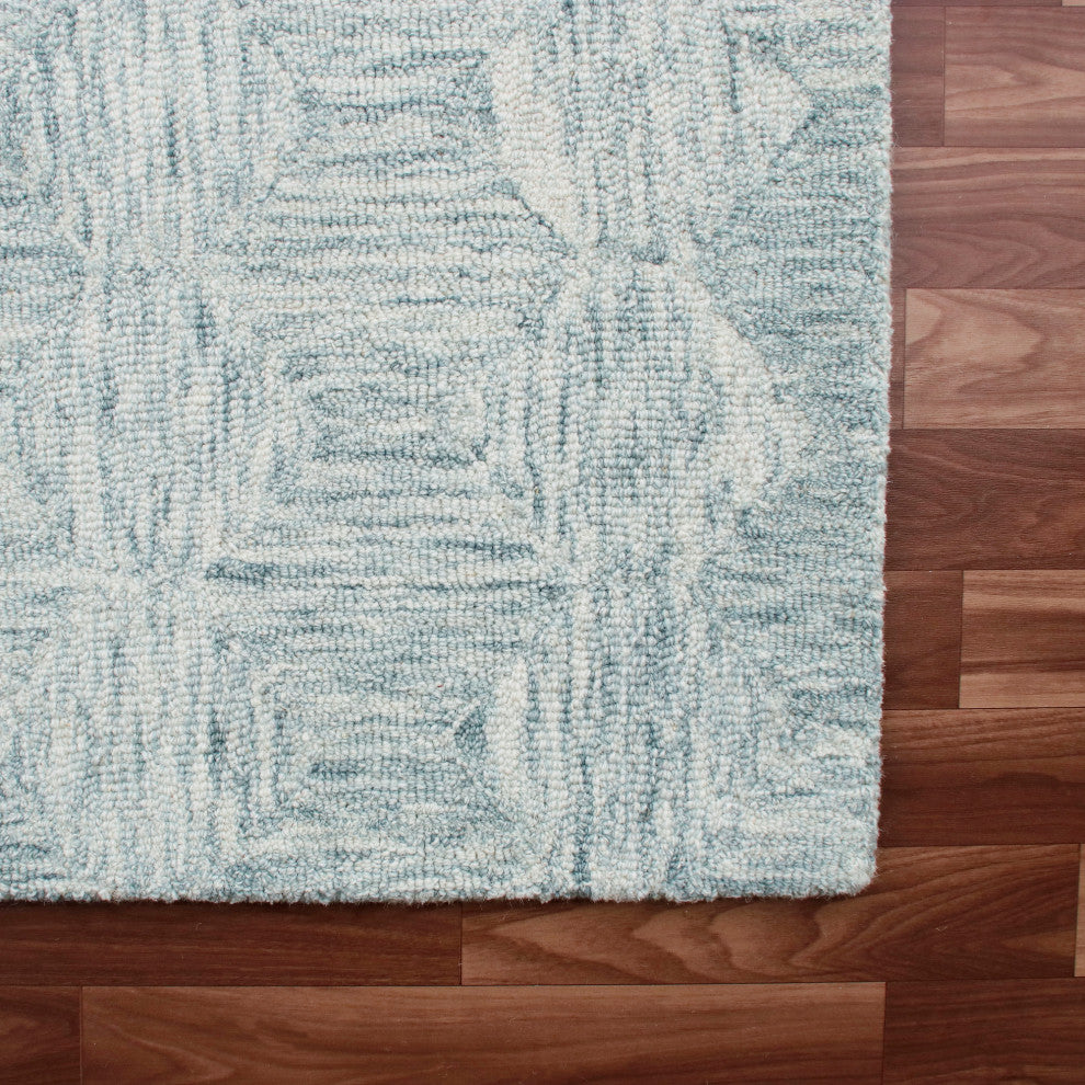 Estelle Contemporary Geometric Hand-Tufted Wool Area Rug, Gray, 9' X 12'