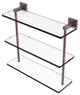 Montero 16" Triple Tiered Glass Shelf, Antique Copper