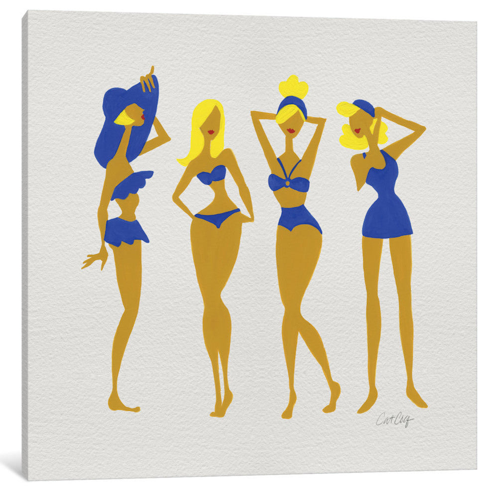 "Bombshells Blonde White Artprint" by Cat Coquillette, 18x18x1.5