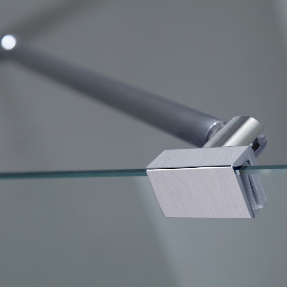 Neoscape 34"x34"x72" Completely Frameless Neo-Angle Shower Enclosure, Stainless