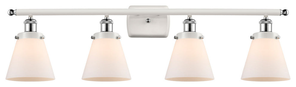 Innovations 916-4W-WPC-G61 4-Light Bath Vanity Light, White, Polished Chrome