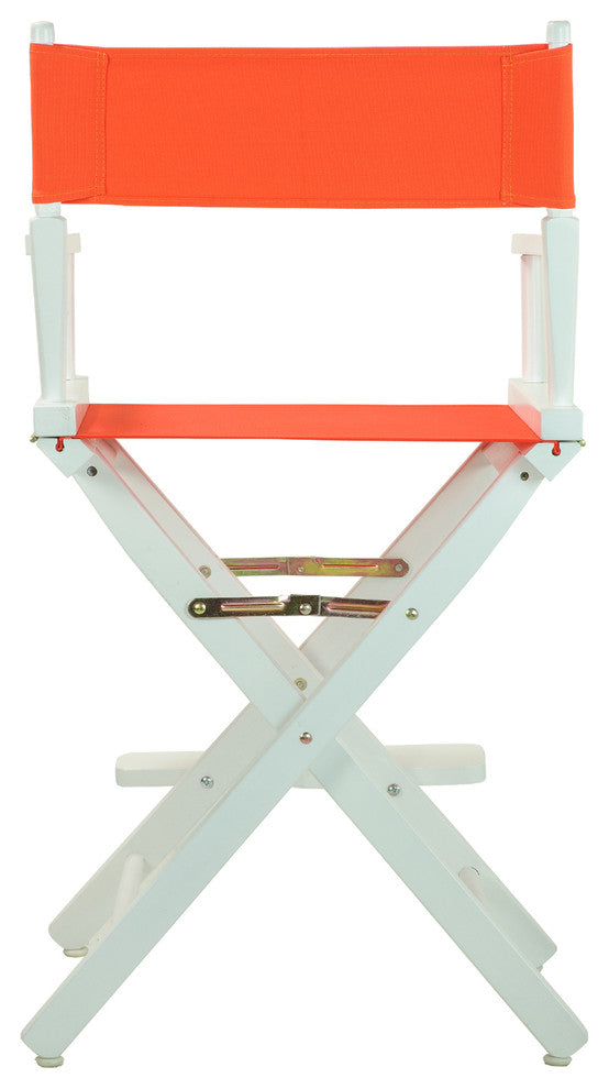 024" Director's Chair White Frame-Orange Canvas