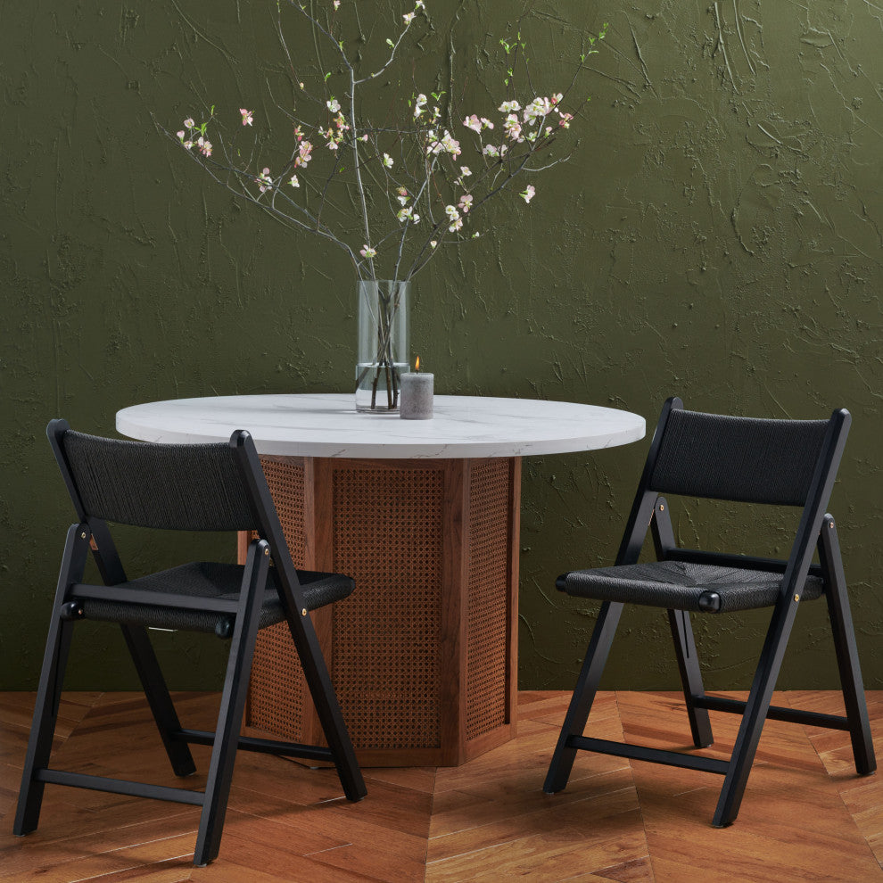 Safavieh Couture Shaylie Folding Dining Chair, Black