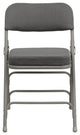 Premium Curved Triple Braced Gray Fabric Metal Folding Chair