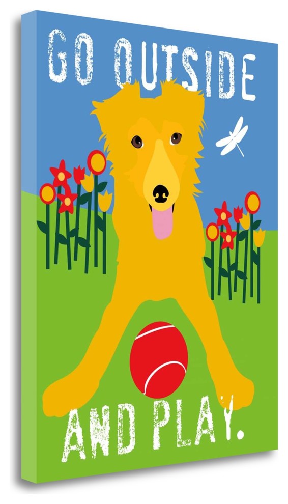 "Go Outside And Play" By Ginger Oliphant, Giclee Print on Gallery Wrap Canvas