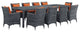Summon 11-Piece Outdoor Patio Sunbrella Dining Set