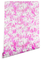 Deny Designs Schatzi Brown Maui Palm 2 Pink Wallpaper, Pink, 2'x4'