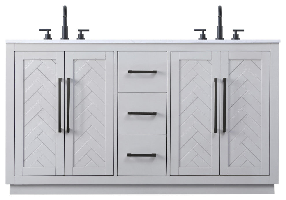 Home Living 60" Double Bathroom Vanity, Grey