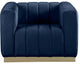 Marlon Velvet Upholstered Chair, Navy