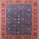 Ahgly Company Indoor Square Mid-Century Modern Area Rugs, 7' Square