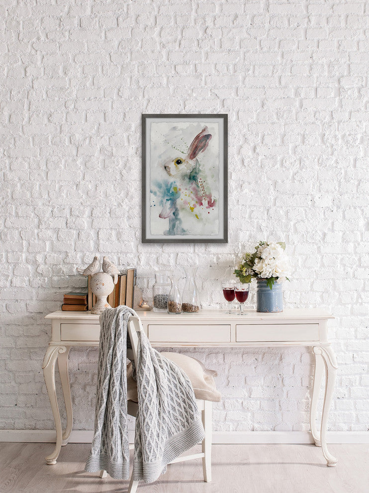 "Painted Bunny" Framed Painting Print, 8"x12"